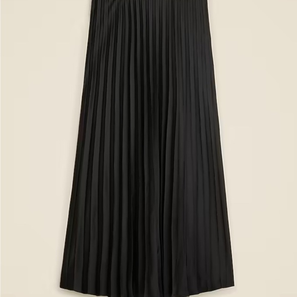 J. Crew Black Pleated Midi Skirt for Cocktail Events